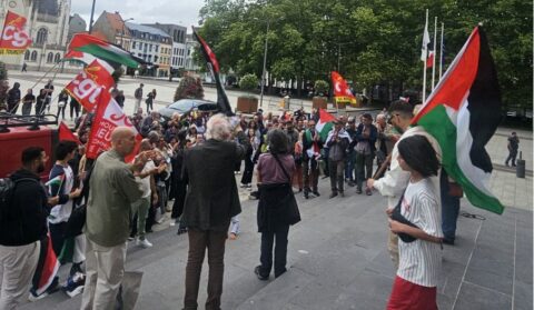 جمعية حنظلة – وتجمع من أجل فلسطين بمدينة روباي شمال فرنسا تنظم وقفة احتجاجية لدعم فلسطين